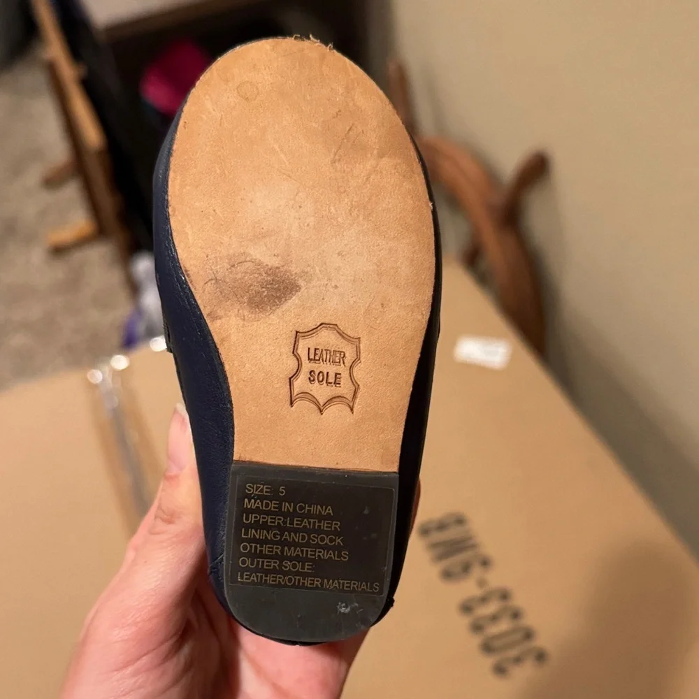 Janie and Jack Blue Leather Loafers